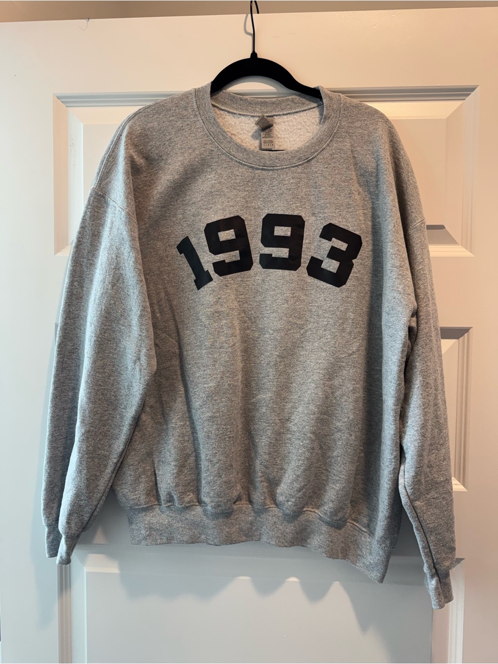 Gildan Gray Crewneck Sweatshirt with Black 1993 Graphic
